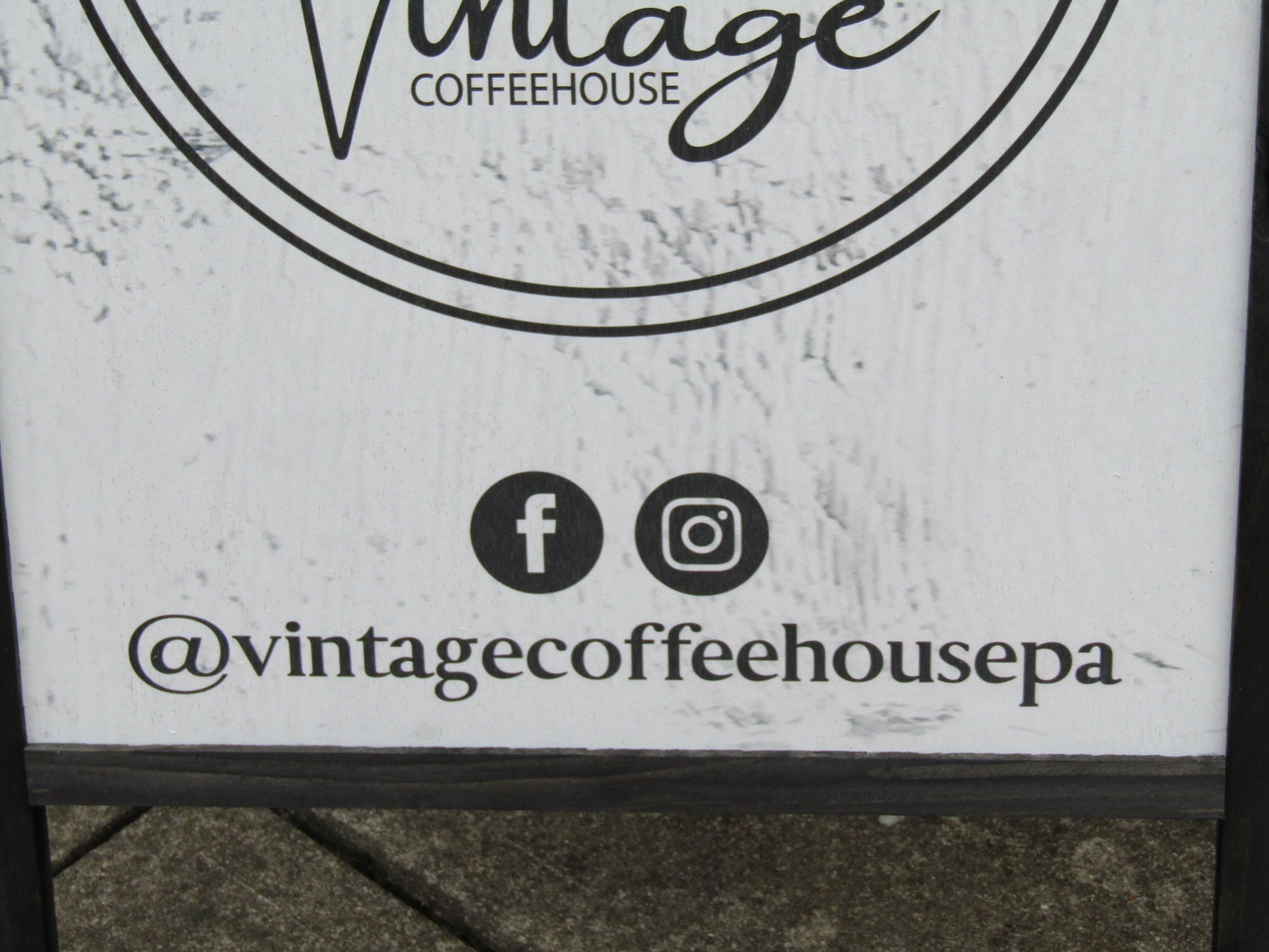 Vintage Coffee Shop Sidewalk Open Welcome Sign Board Walk A frame Free Standing Printed Outdoor Sandwich Board Sign Your logo social media