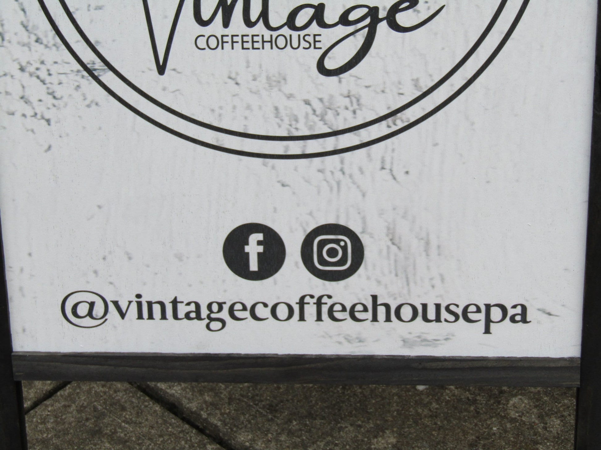 Vintage Coffee Shop Sidewalk Open Welcome Sign Board Walk A frame Free Standing Printed Outdoor Sandwich Board Sign Your logo social media