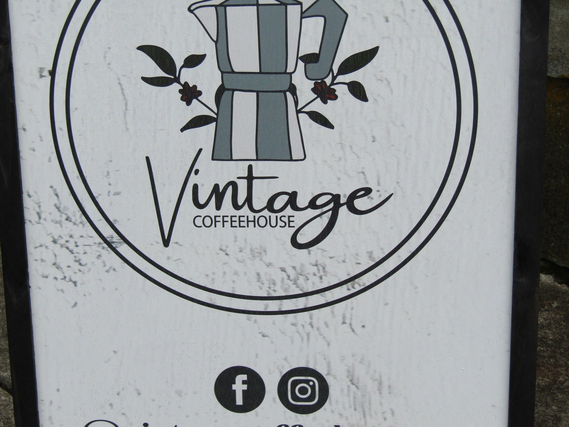 Vintage Coffee Shop Sidewalk Open Welcome Sign Board Walk A frame Free Standing Printed Outdoor Sandwich Board Sign Your logo social media