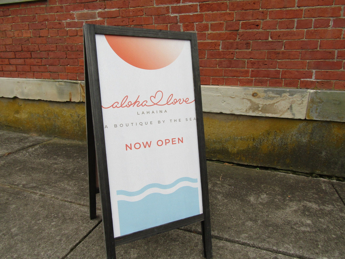 Boutique Aloha Boardwalk Free Standing Sign By The Beach Full Color Printed on Wood Your Logo Sidewalk Sign Wooden Sign A Frame Advertising