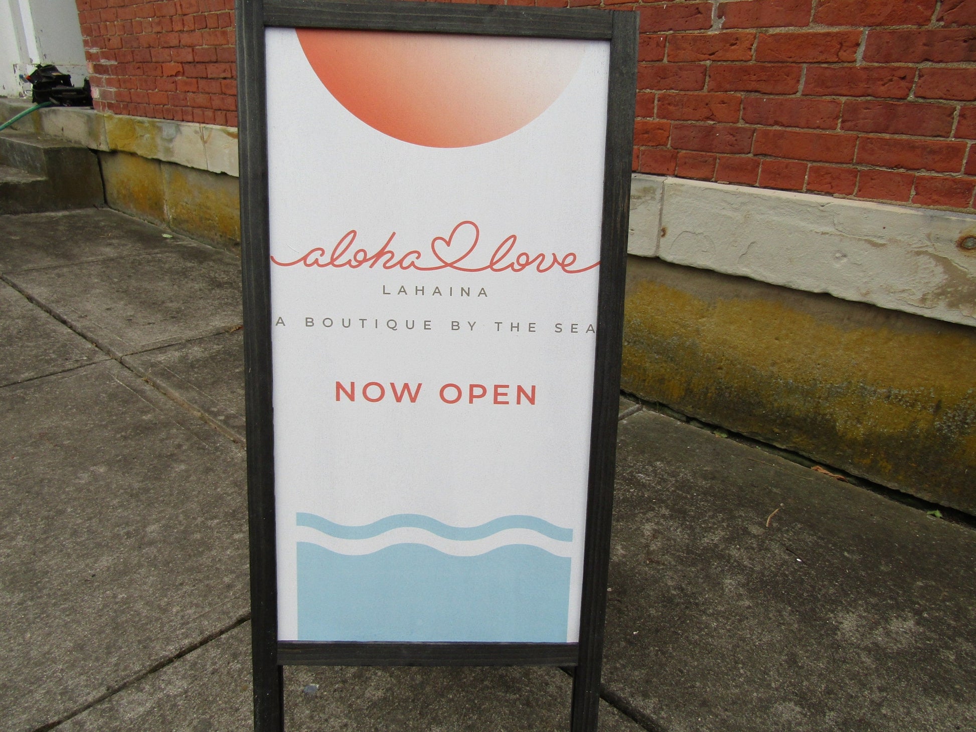 Boutique Aloha Boardwalk Free Standing Sign By The Beach Full Color Printed on Wood Your Logo Sidewalk Sign Wooden Sign A Frame Advertising