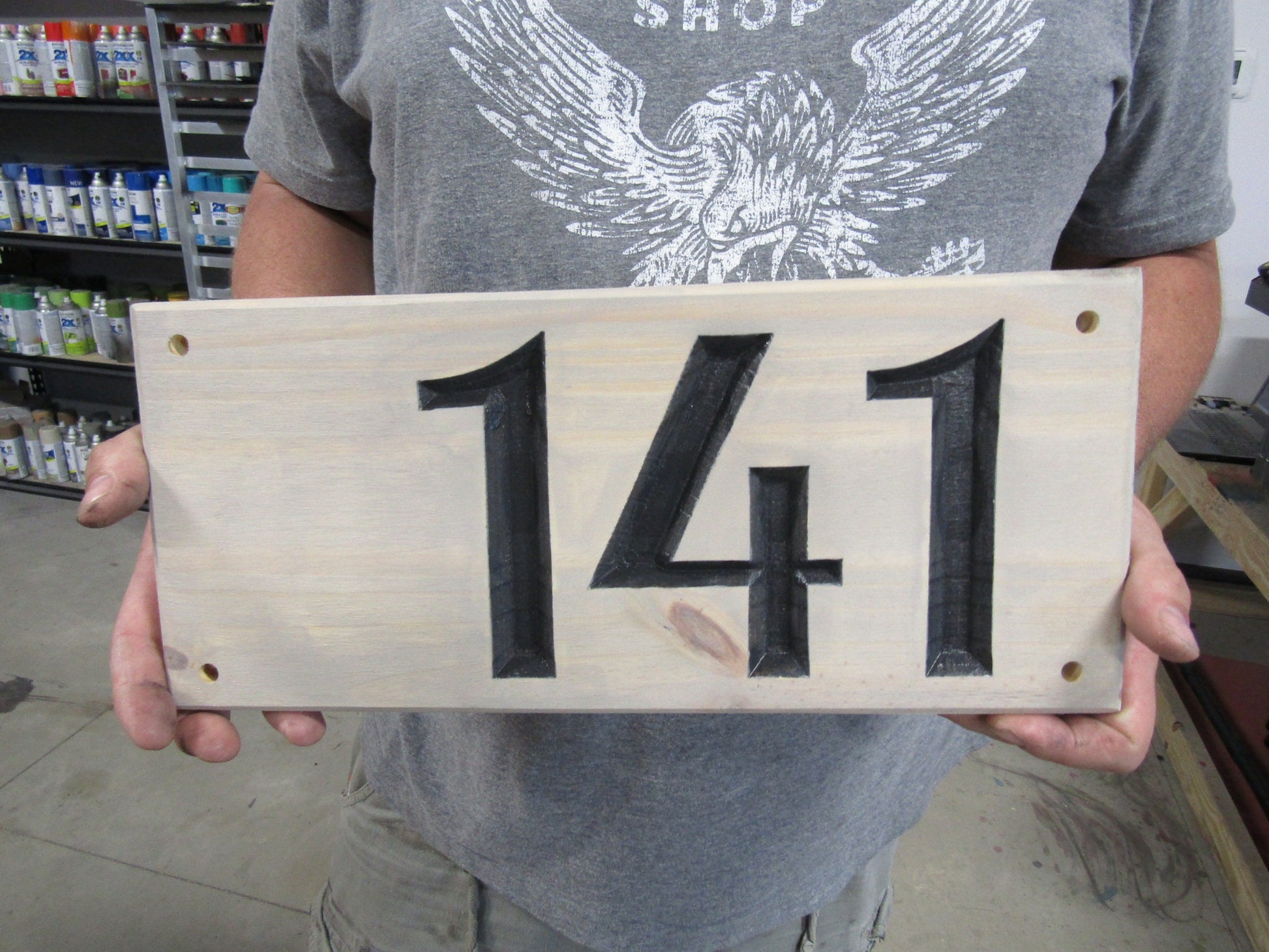 House Number Address Business Address Sign Numeral Directional Engraved Color Filled Standout Street Address Wooden Sign Routed Custom Sign