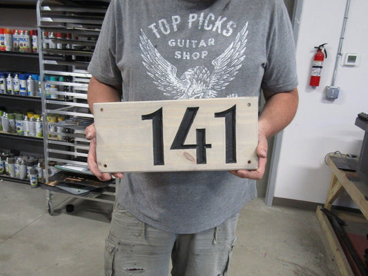 House Number Address Business Address Sign Numeral Directional Engraved Color Filled Standout Street Address Wooden Sign Routed Custom Sign