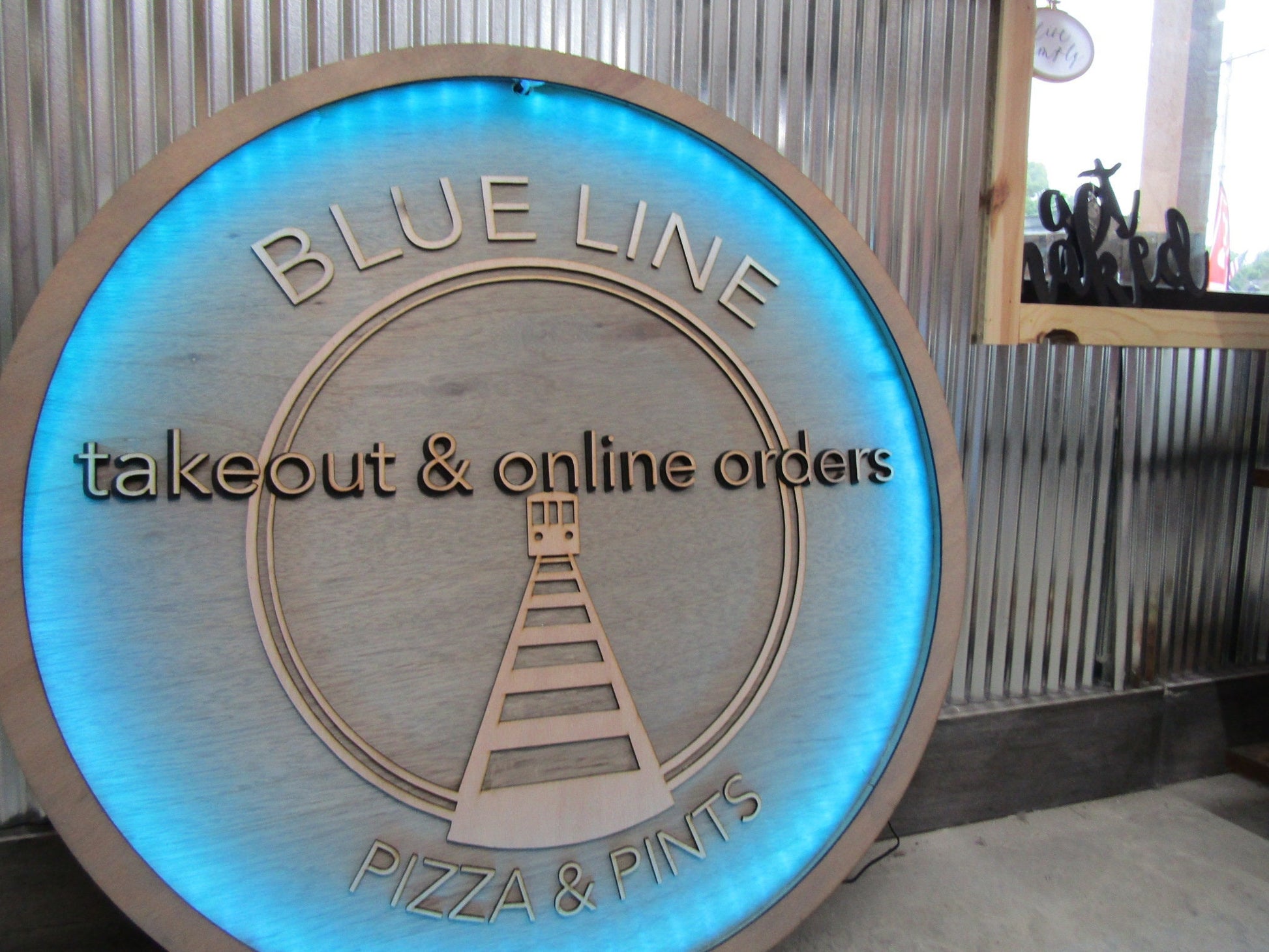 Custom Pizza Restaurant Lighted Open Sign LED Handmade Commerical Signage Wooden Indoor Fast Food Eatery Food And Drink Your Logo Business