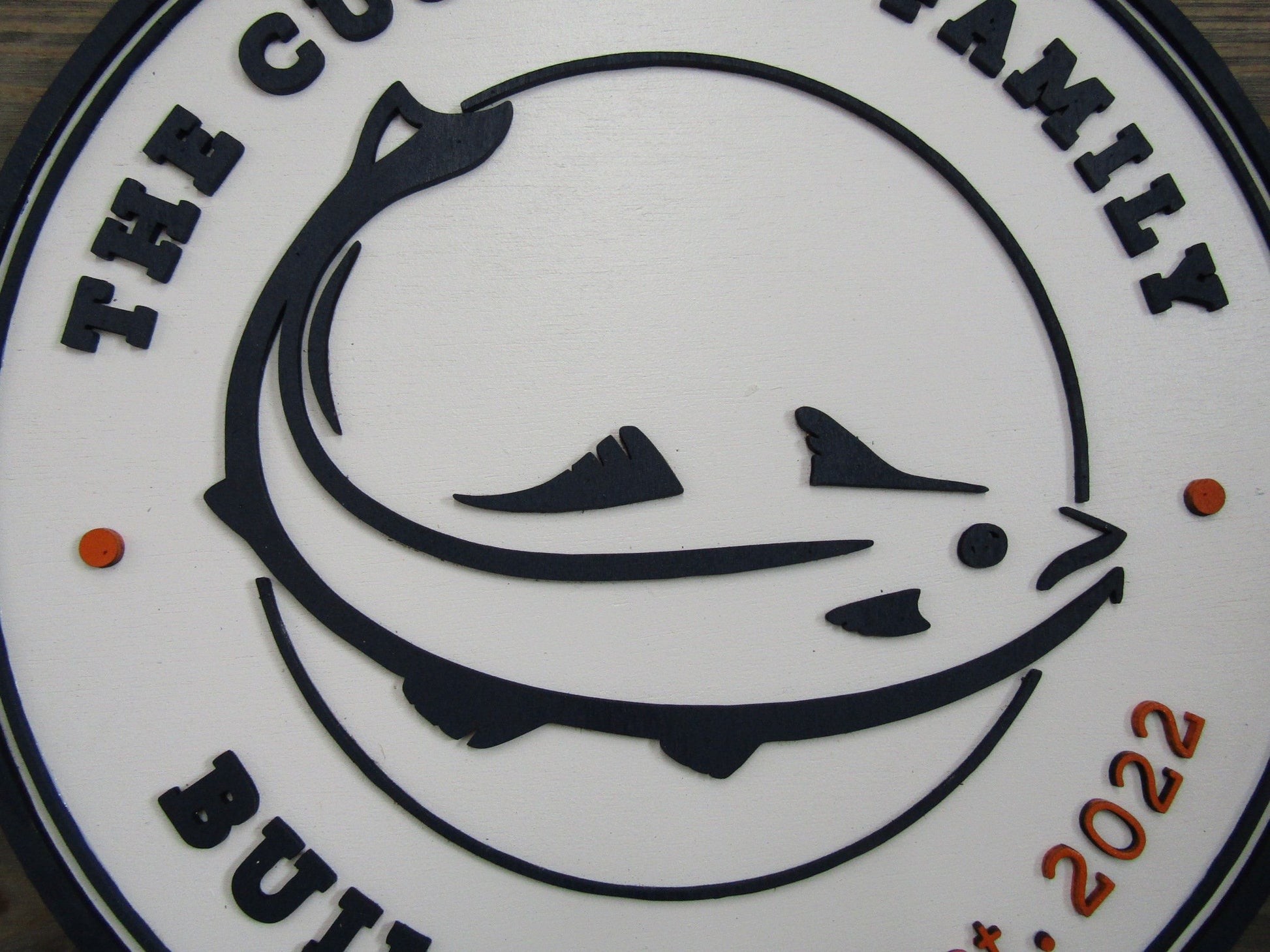 Custom Family Building Sign Personalized Customizable Fish Fisher Bait and Tackle Outdoorsman Signage Round Boating Dock Wooden Handmade