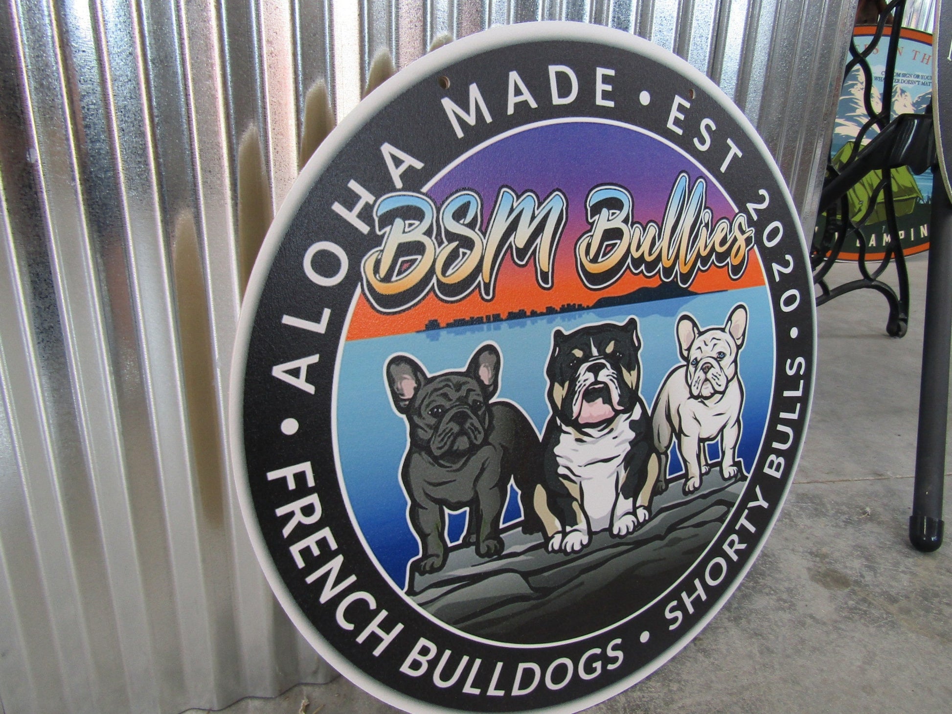 Custom Printed On Wood Sign Kennel Breeder Bullie Frenchie Shorty Dogs Pets Boarding Commerical Signage Your Logo Personalized Door Hanger