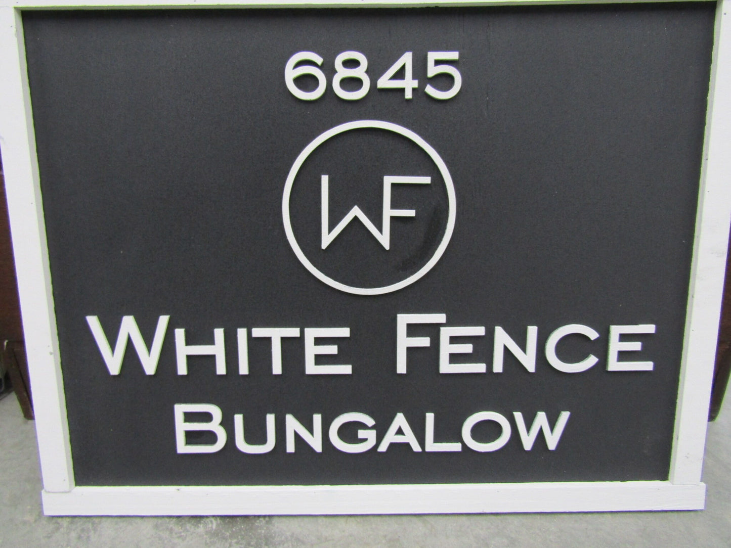 Custom Wood Sign Business Signage Bungalow Black and White Rectangle 3D Large Custom Signage Indoor Outdoor Small Business Logo Laser Cut