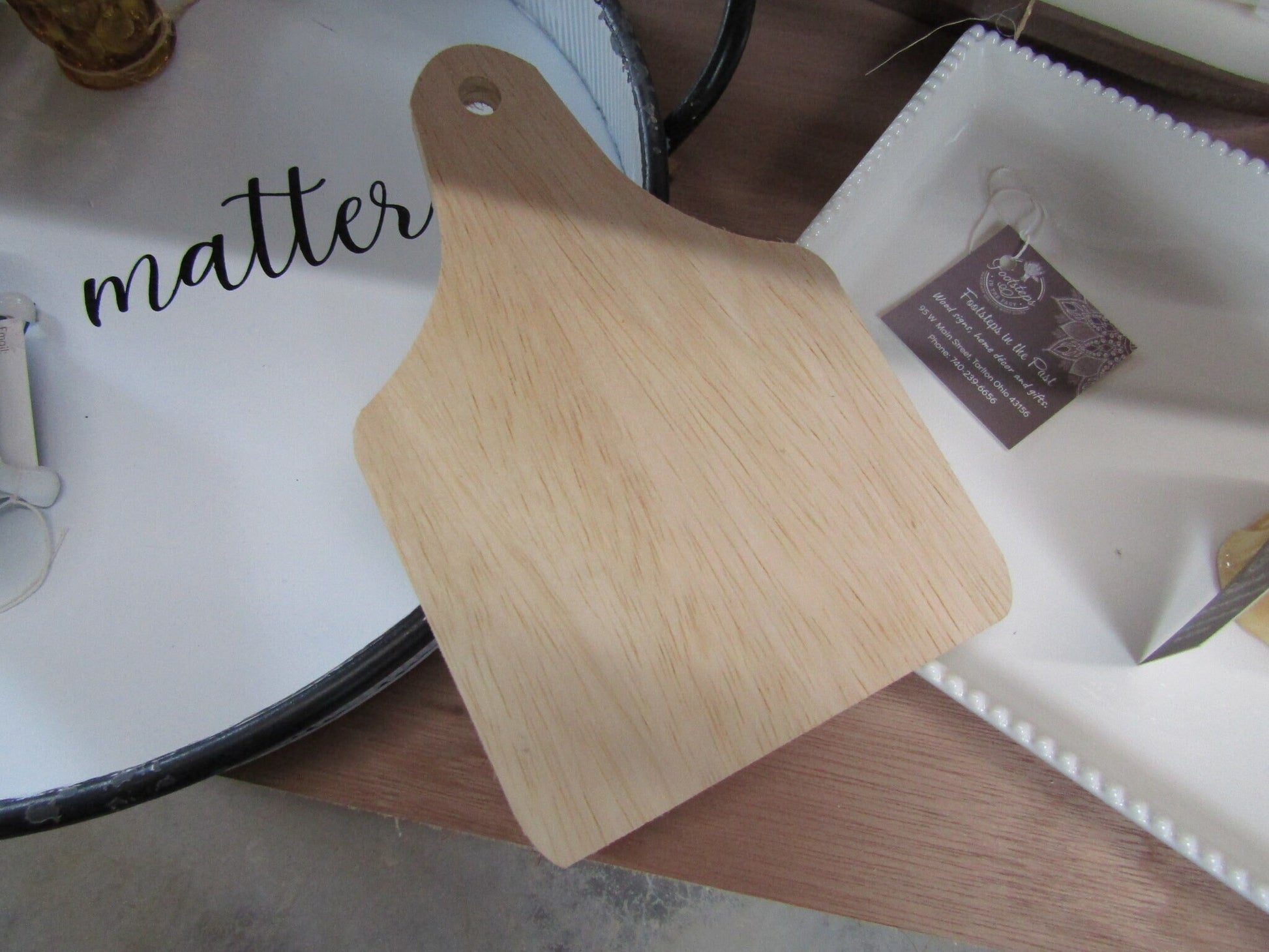 Farm Animal Wooden Ear Tag Teir Tray Decor Farmhouse Decor Blank Natural Wood Small Rustic Country Style Decoration Livestock Kitchen