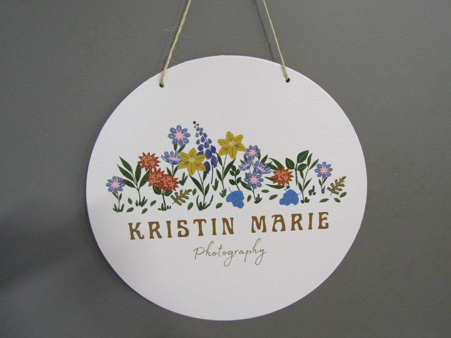 Personalized Wood Printed Image Photography Wildflowers Flowers Garden Photographer Logo Custom Lightweight Hanging Sign Commerical Signage