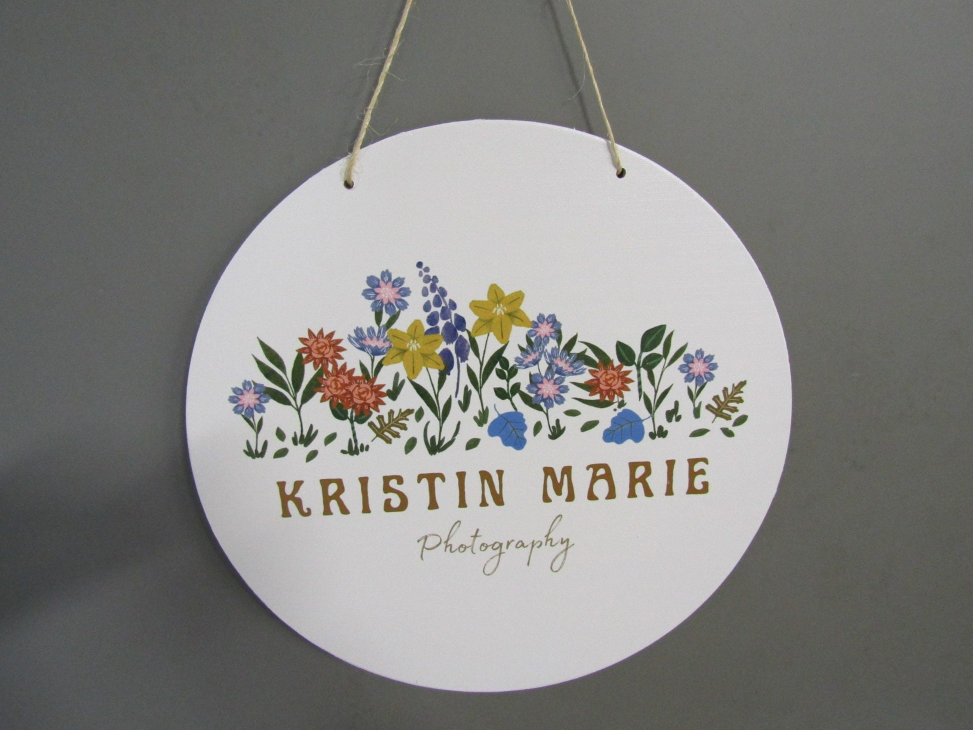 Personalized Wood Printed Image Photography Wildflowers Flowers Garden Photographer Logo Custom Lightweight Hanging Sign Commerical Signage