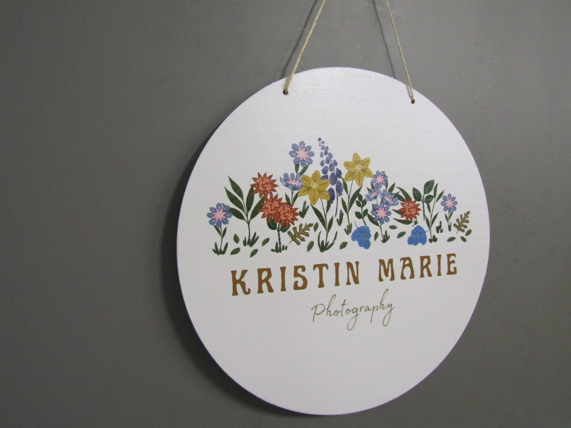Personalized Wood Printed Image Photography Wildflowers Flowers Garden Photographer Logo Custom Lightweight Hanging Sign Commerical Signage