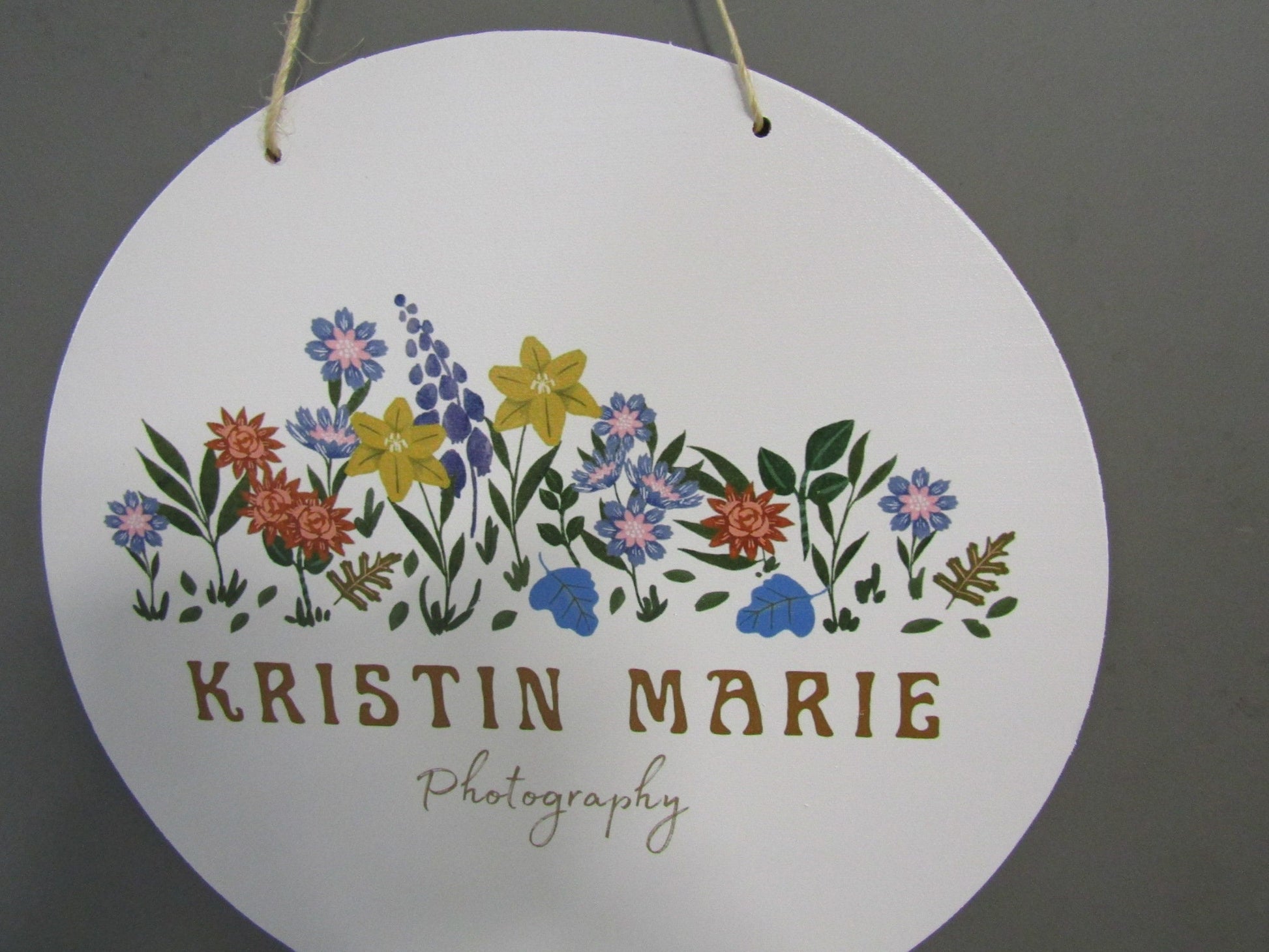 Personalized Wood Printed Image Photography Wildflowers Flowers Garden Photographer Logo Custom Lightweight Hanging Sign Commerical Signage