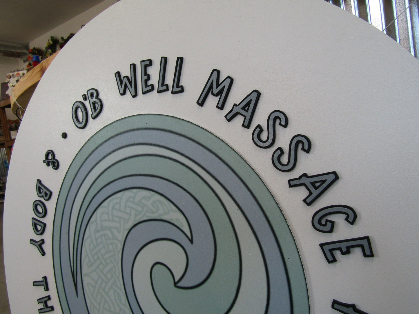 Custom Sign Wood Massage Apothecary Therapy Office Your Logo Handmade 3D Signage Round Circle Health Care Commercial Business Professional