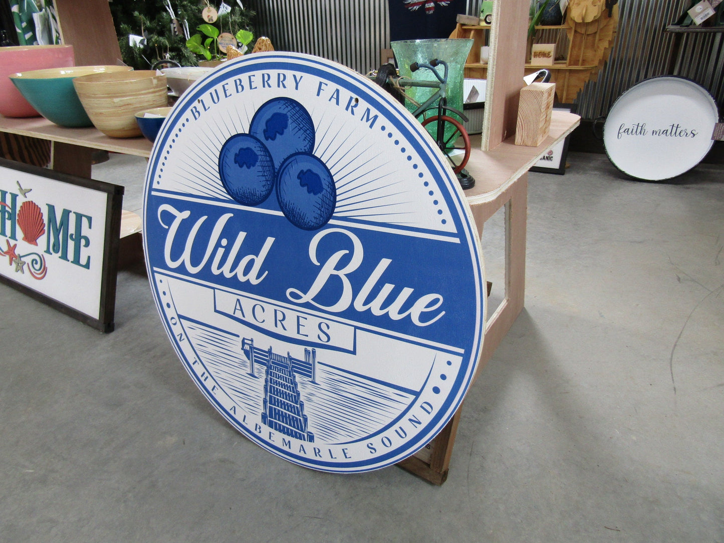 Small Business Sign Logo Blueberry Farm UPICK Acres Commerical signage Business UV Wooden Sign Detailed Sign Fruit Orchard Market