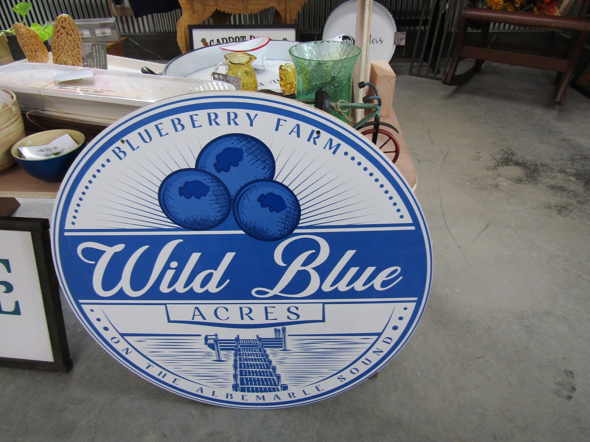 Small Business Sign Logo Blueberry Farm UPICK Acres Commerical signage Business UV Wooden Sign Detailed Sign Fruit Orchard Market