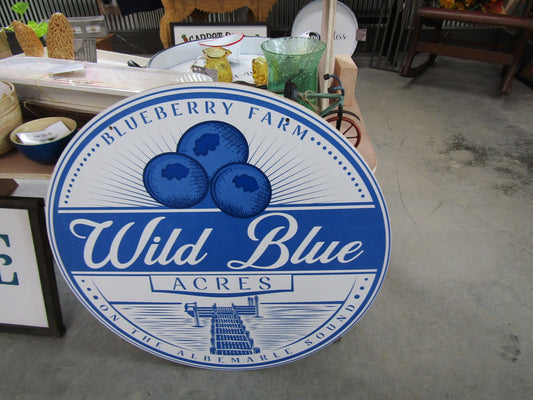 Small Business Sign Logo Blueberry Farm UPICK Acres Commerical signage Business UV Wooden Sign Detailed Sign Fruit Orchard Market