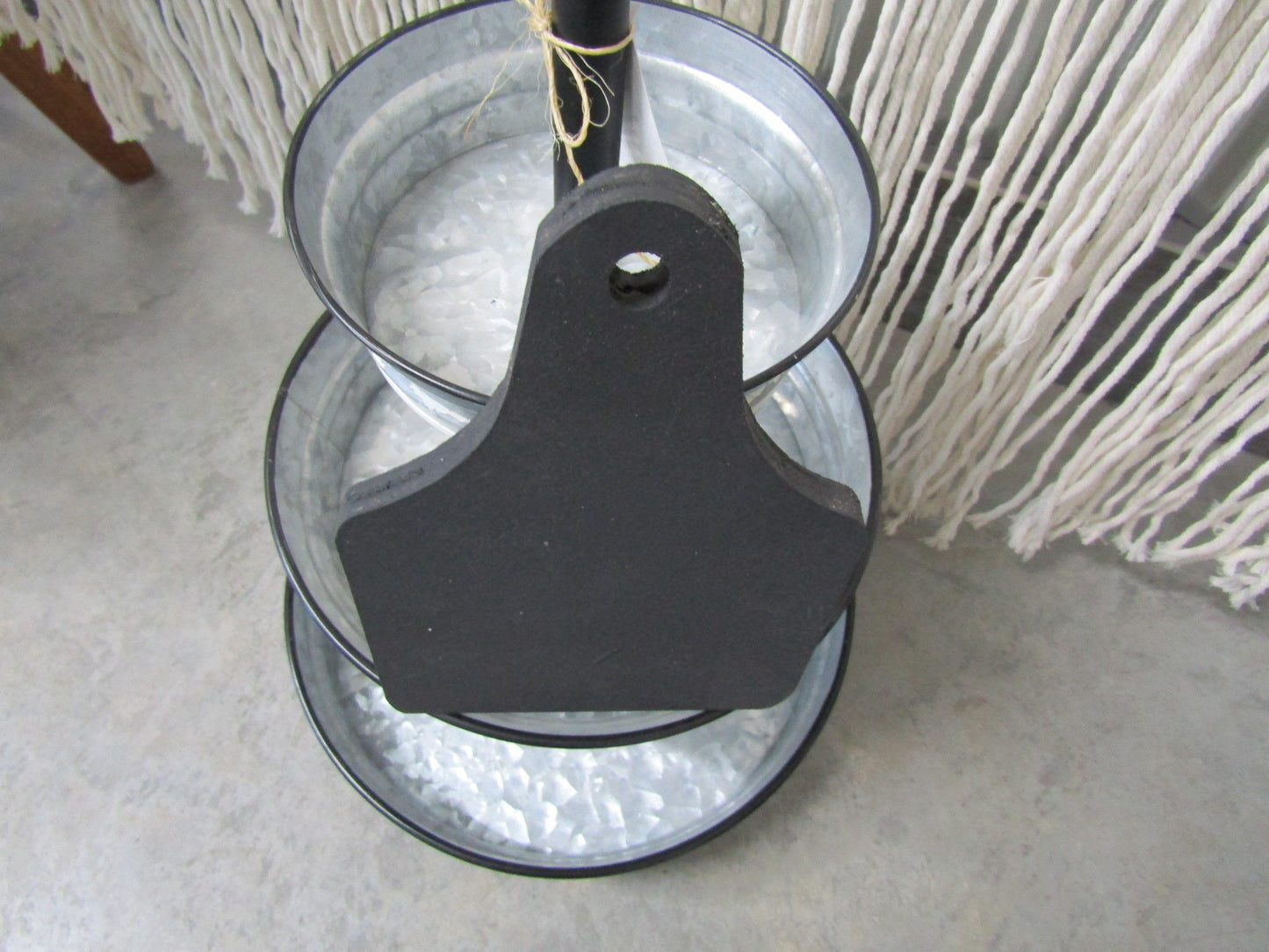 Farm Animal Wooden Ear Tag Teir Tray Decor Farmhouse Decor Blank Painted Black Board Small Rustic Country Style Decoration Livestock Kitchen