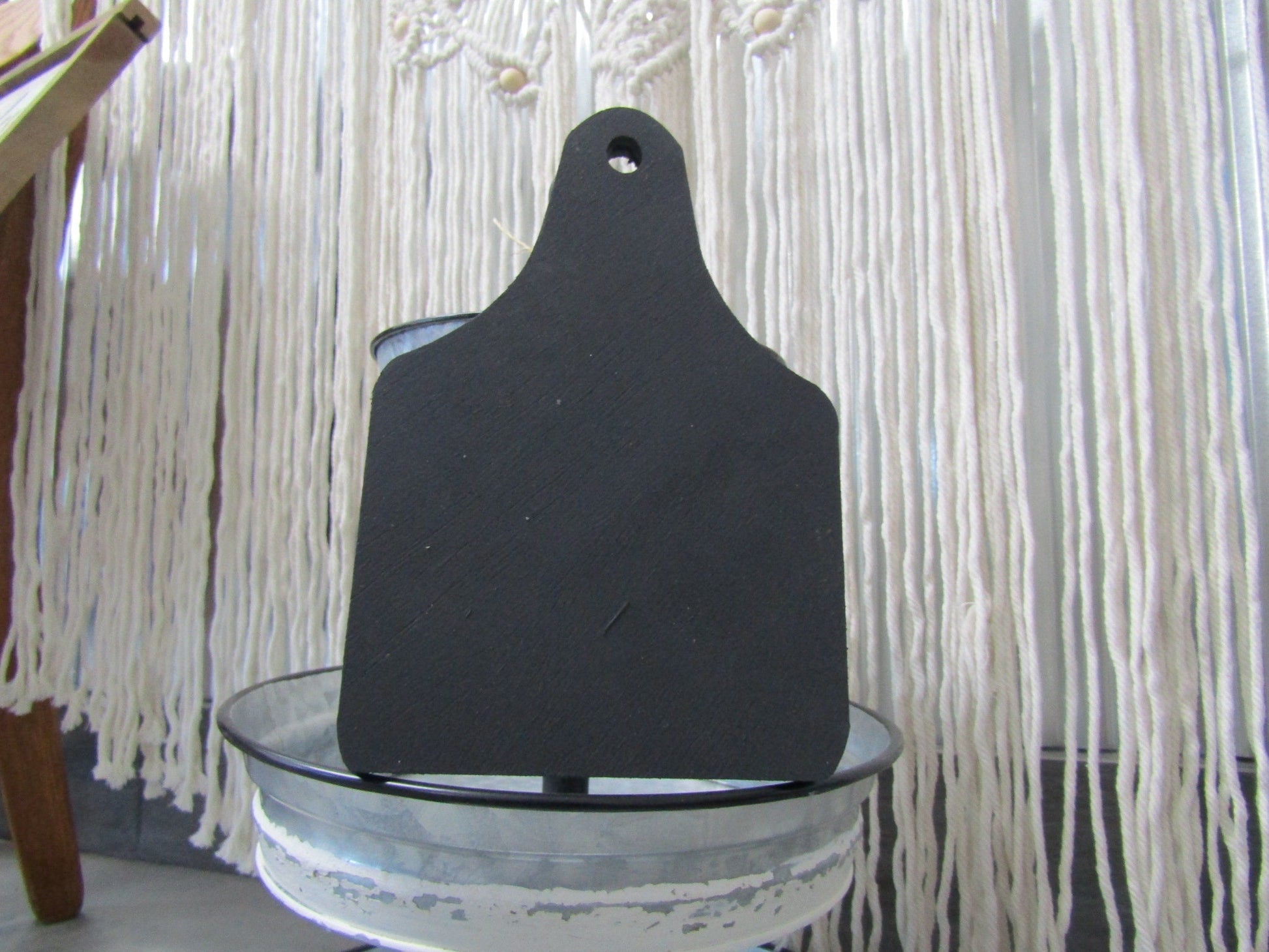 Farm Animal Wooden Ear Tag Teir Tray Decor Farmhouse Decor Blank Painted Black Board Small Rustic Country Style Decoration Livestock Kitchen