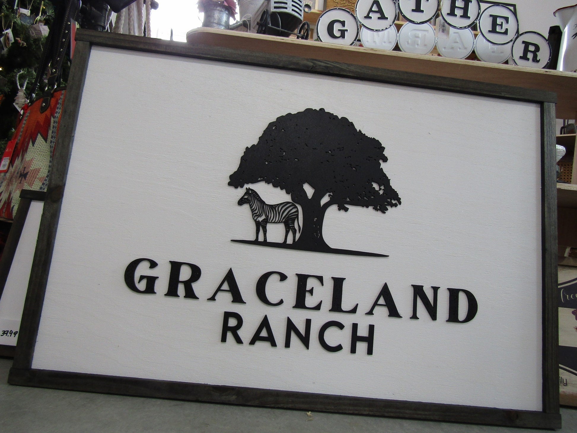 Custom Business Sign Rectangle 3D Large Custom Farm Ranch Oak tree Your LOGO Company Indoor Outdoor Small Business Logo Laser Cut Wood Sign