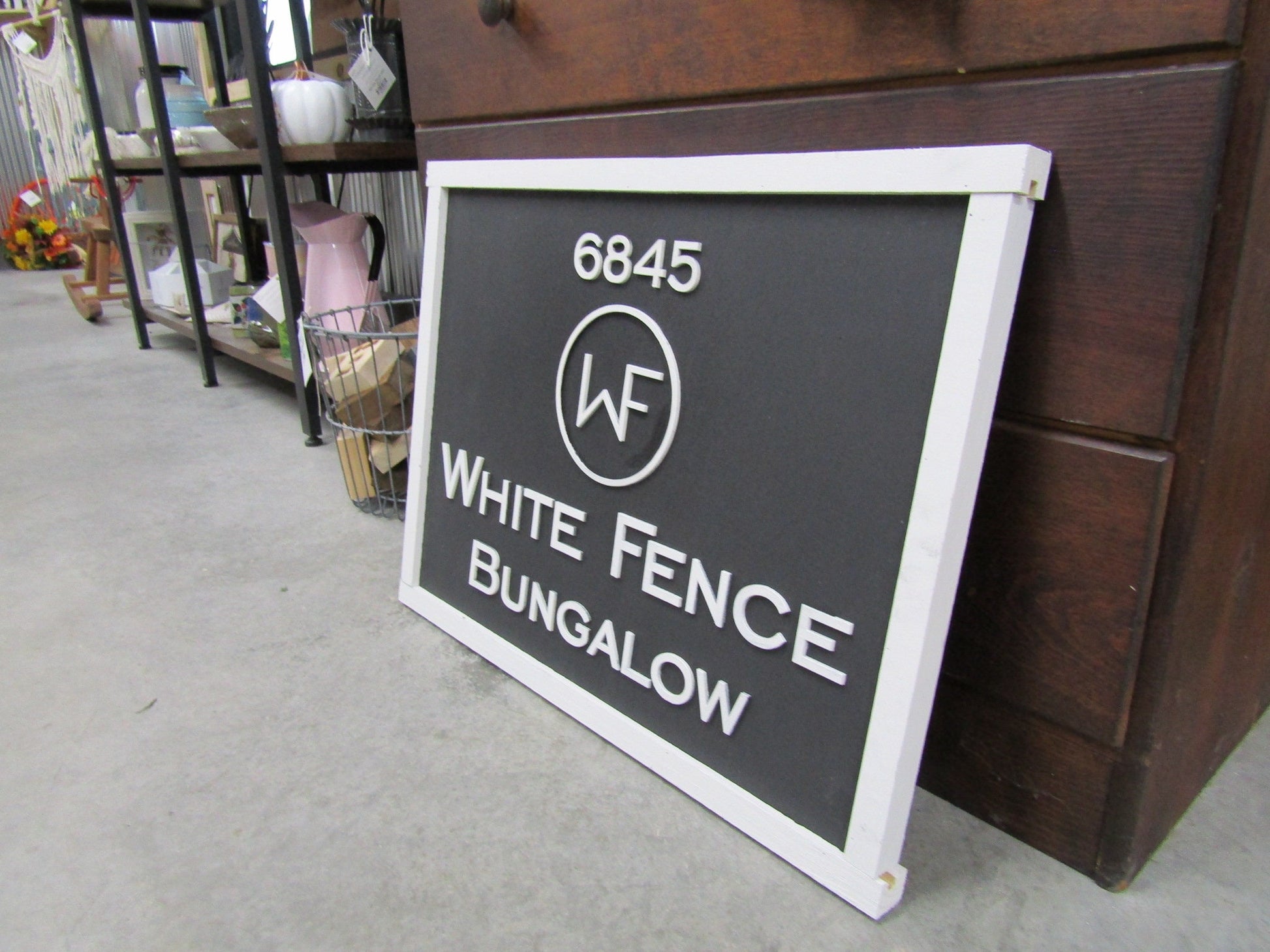 Custom Wood Sign Business Signage Bungalow Black and White Rectangle 3D Large Custom Signage Indoor Outdoor Small Business Logo Laser Cut