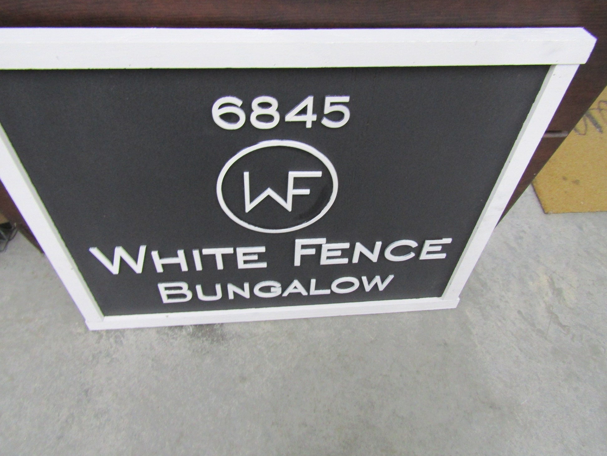 Custom Wood Sign Business Signage Bungalow Black and White Rectangle 3D Large Custom Signage Indoor Outdoor Small Business Logo Laser Cut