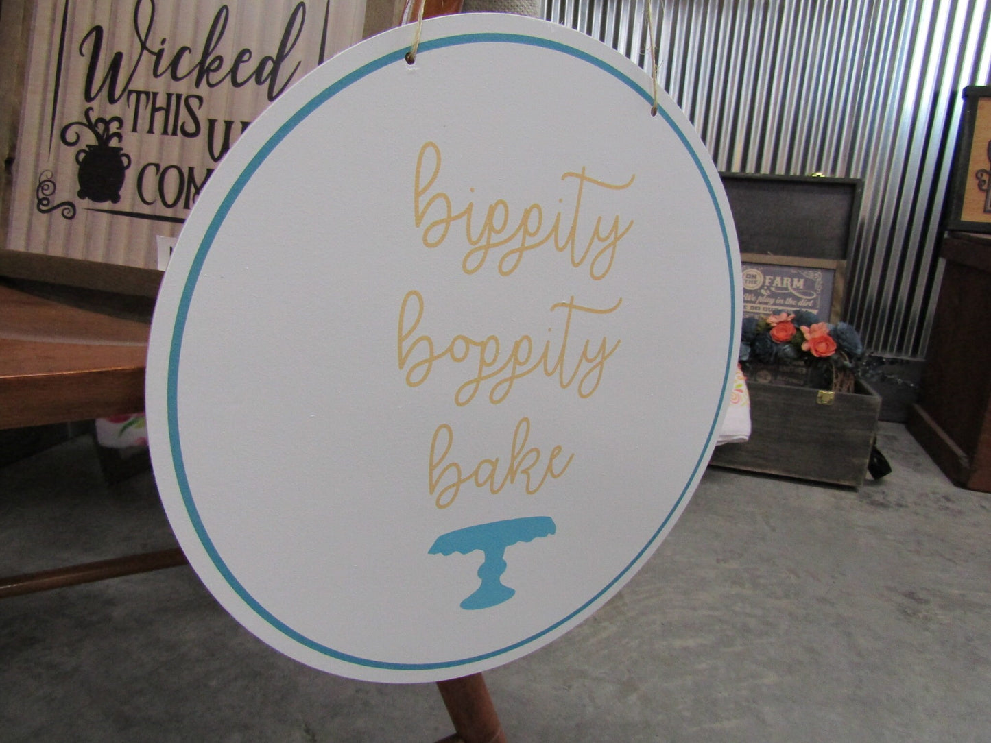 Your Actual Logo Cake Baker Decorator Magic Round Small Business Hanging Sign Business Custom Circle Personalized Color Wood Print