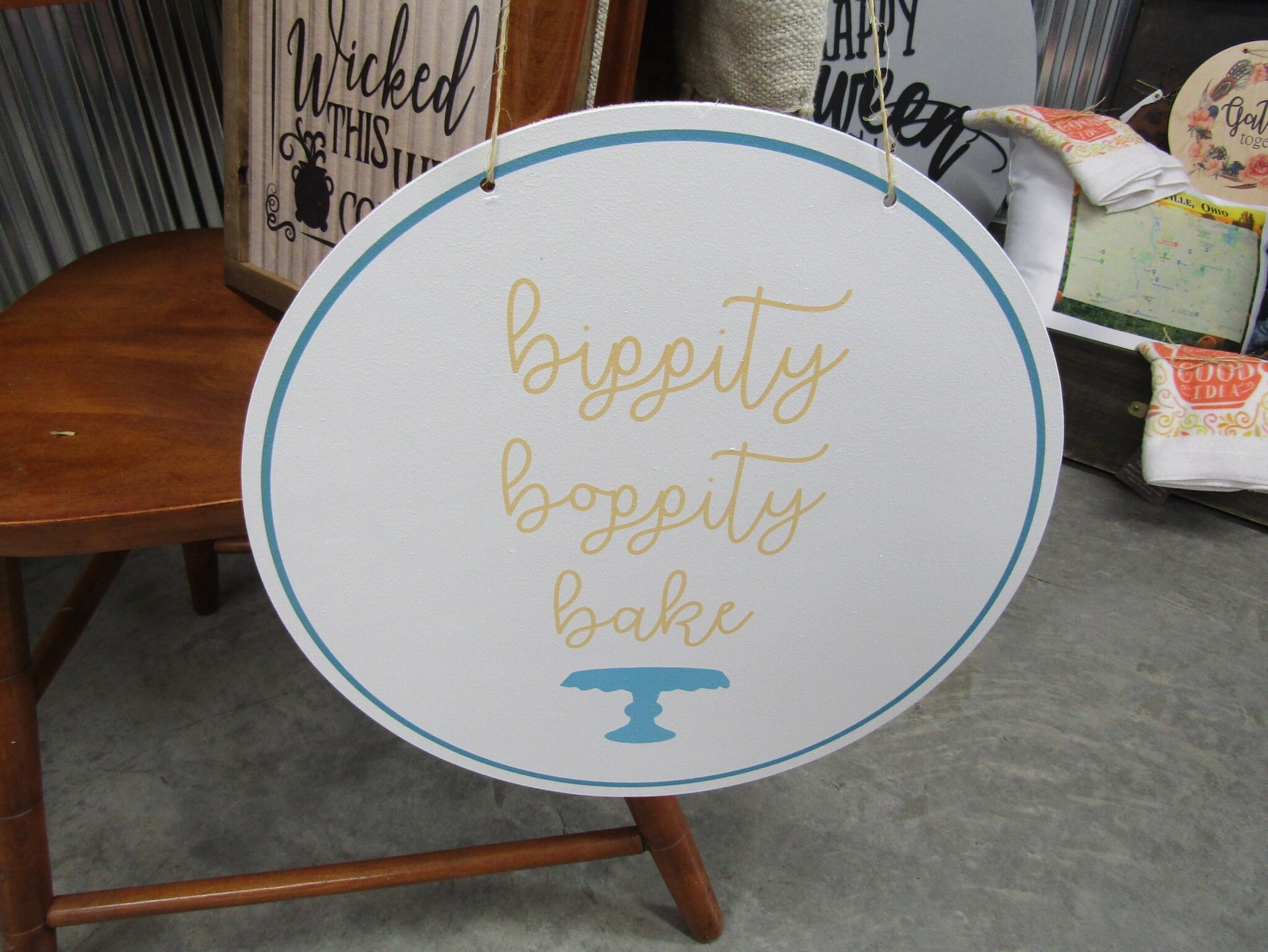 Your Actual Logo Cake Baker Decorator Magic Round Small Business Hanging Sign Business Custom Circle Personalized Color Wood Print