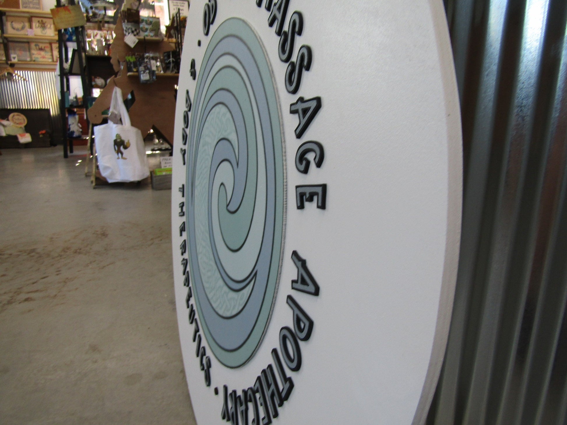 Custom Sign Wood Massage Apothecary Therapy Office Your Logo Handmade 3D Signage Round Circle Health Care Commercial Business Professional