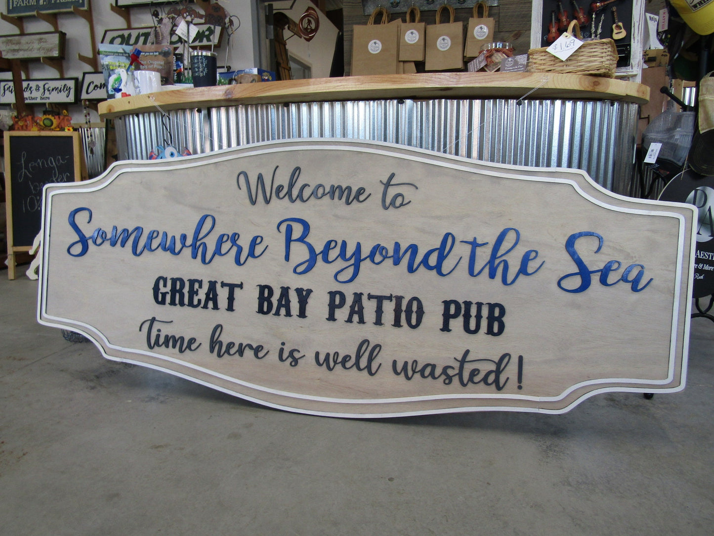 Custom Handmade Wood Sign Pub Signage Commerical Business Sign Your Logo Image Patio Food Drinks Eatery Large Made To Order Personalized