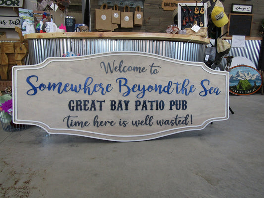 Custom Handmade Wood Sign Pub Signage Commerical Business Sign Your Logo Image Patio Food Drinks Eatery Large Made To Order Personalized