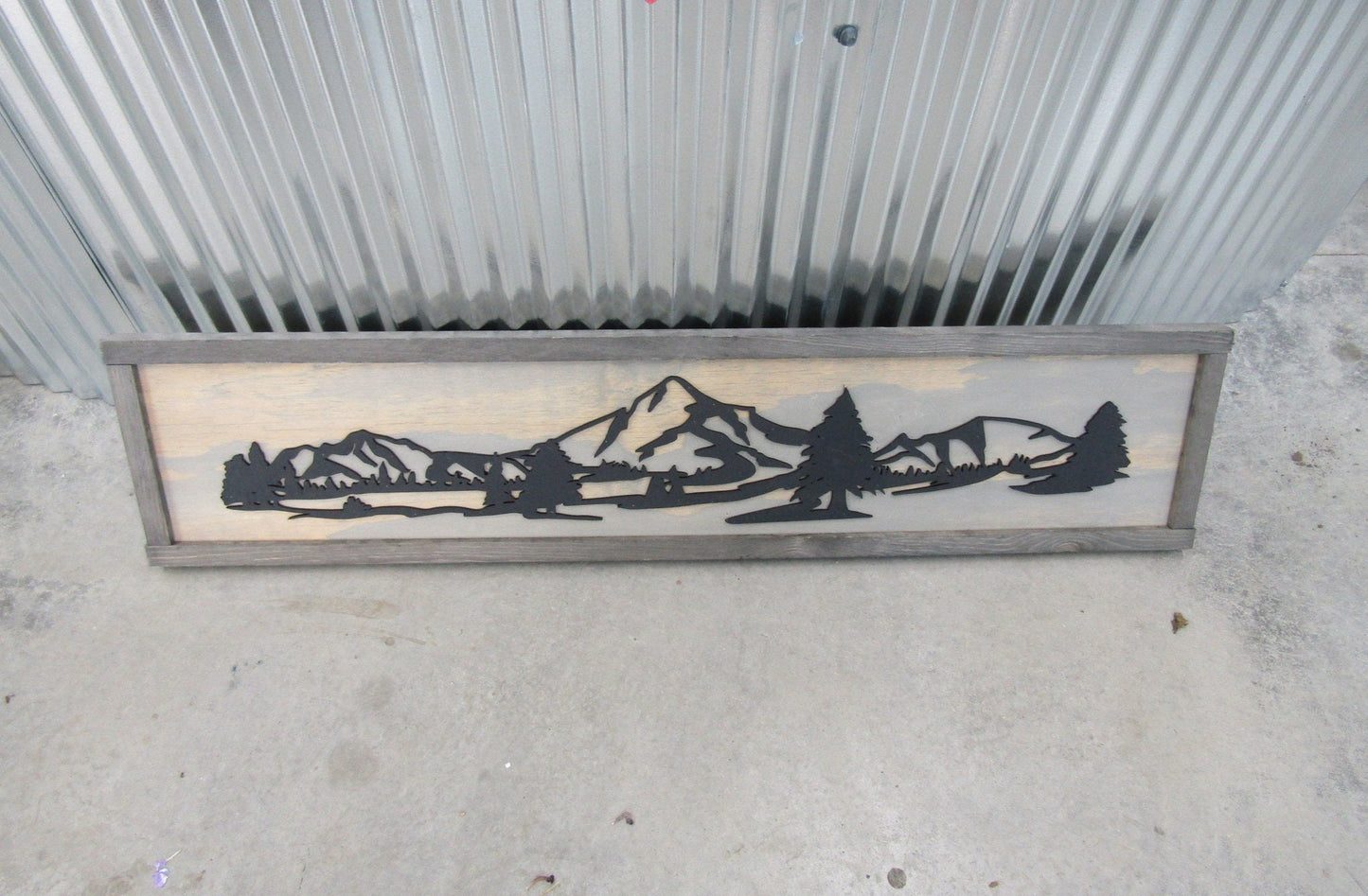 Beautiful handmade 3D laser cut sign for cabin, lake, house, rental property, Home decor, vacation home, campsite, ranch, etc. Perfect for a gift for Christmas, birthday, anniversary Hang it above the couch Mountain, River, Pine Tree, large, signage.
