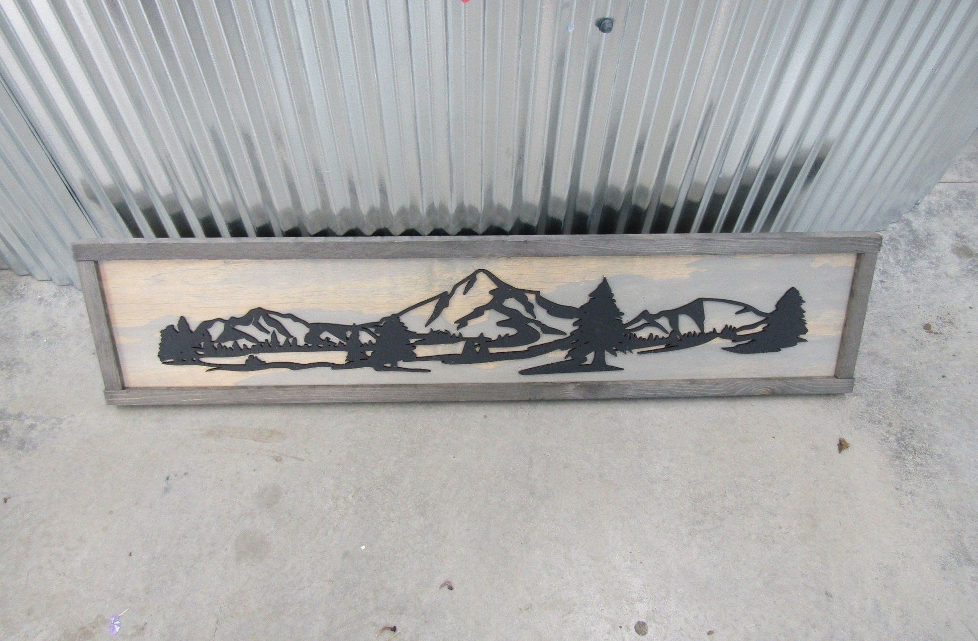 Beautiful handmade 3D laser cut sign for cabin, lake, house, rental property, Home decor, vacation home, campsite, ranch, etc. Perfect for a gift for Christmas, birthday, anniversary Hang it above the couch Mountain, River, Pine Tree, large, signage.
