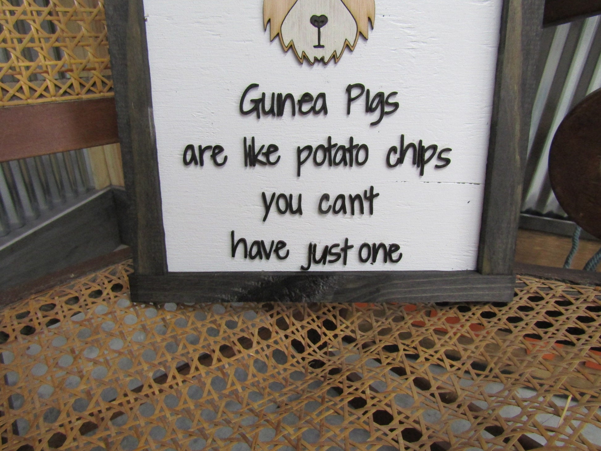 Guinea Pig Pet Owner Small Animals Cute Like Potato Chips Cant Have Just One Animal Lover Handmade Decor Wall Hanging Sign Wooden 3D Signage