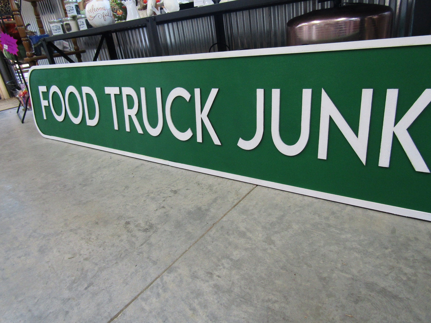Custom Wood Handmade Sign Food Truck Signage Commerical Food Handmade Green Personalized Grill Outdoor Eating Festival On The Go 3D Large
