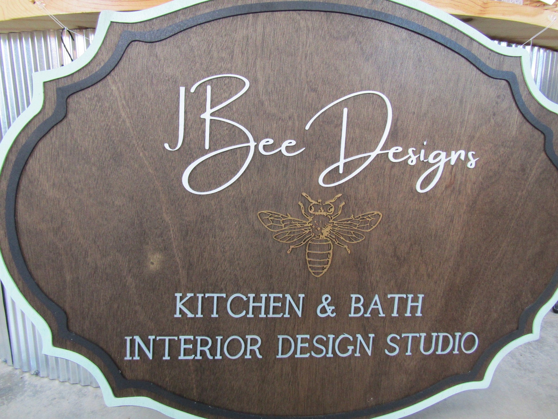 Custom Interior Design Wood Sign Commerical Signage Kitchen and Bath Business Outdoor Entrance Sign Personalized Large Handmade Logo Oval