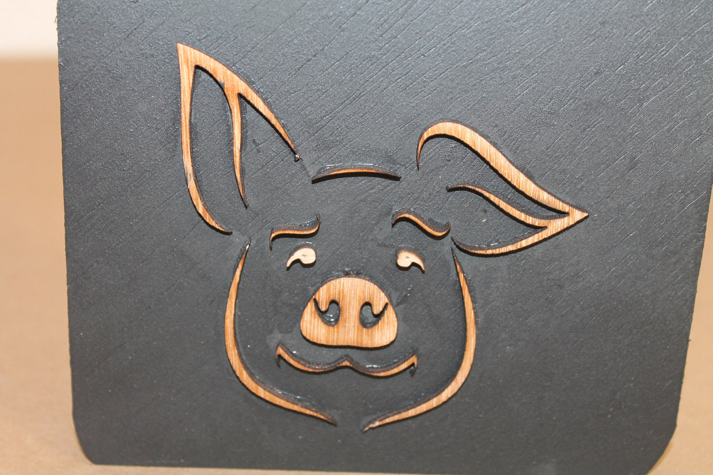 Pig Swine Farm Animal Wooden Ear Tag Teir Tray Decor Farmhouse Decor Wood Small Rustic Country Style Decoration Livestock Kitchen