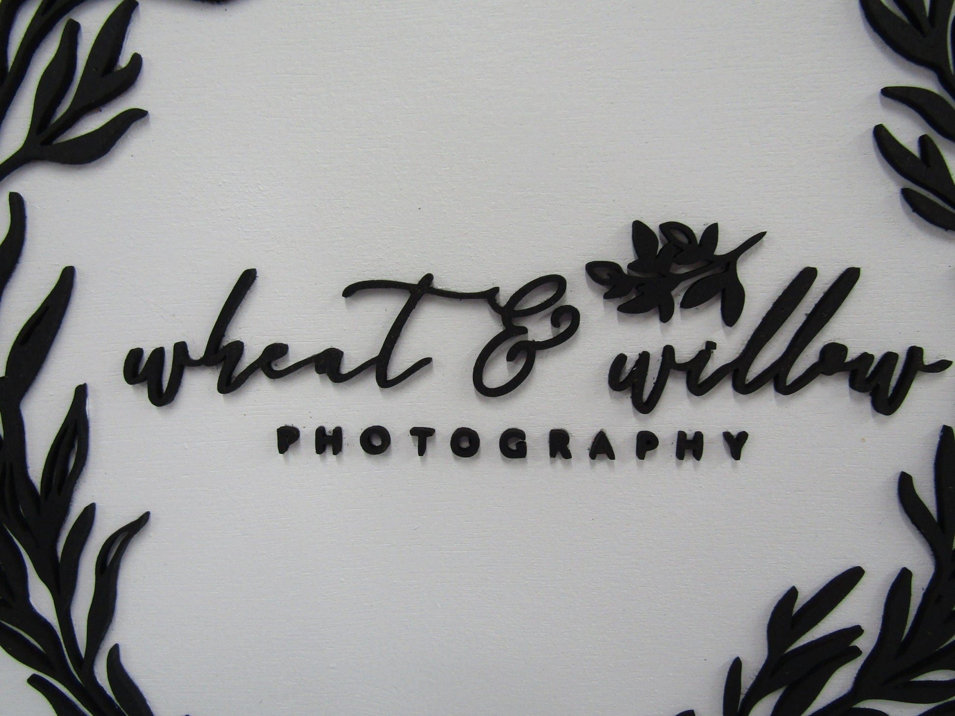 Custom Wood Sign Round Business Commerical Signage Photography Made to Order Wheat Store Front Small Shop Logo Willow Circle Wooden Handmade