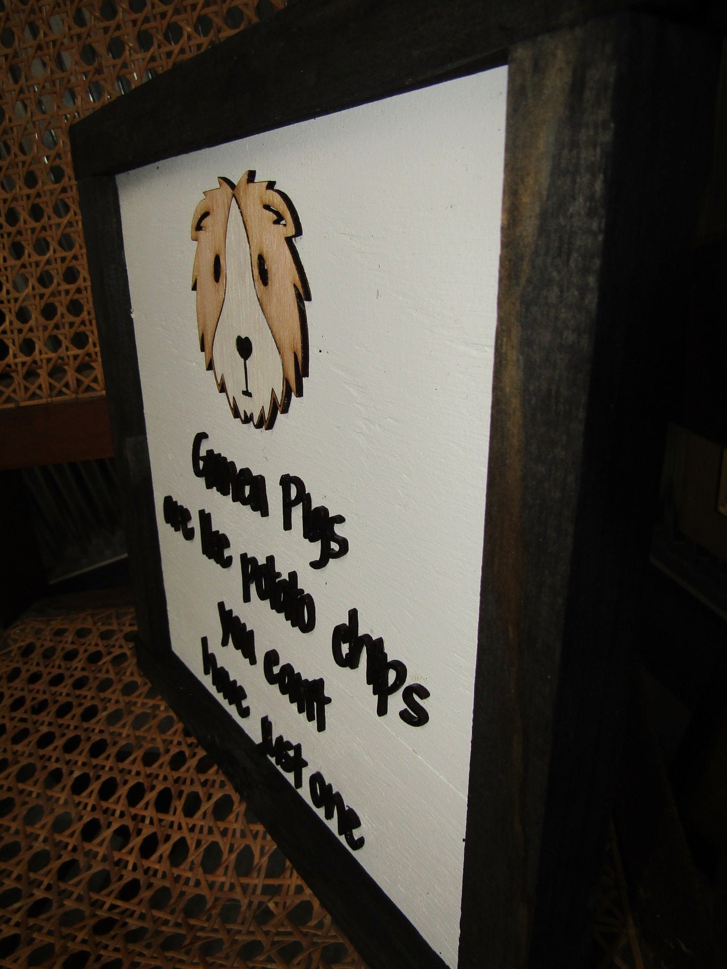 Guinea Pig Pet Owner Small Animals Cute Like Potato Chips Cant Have Just One Animal Lover Handmade Decor Wall Hanging Sign Wooden 3D Signage