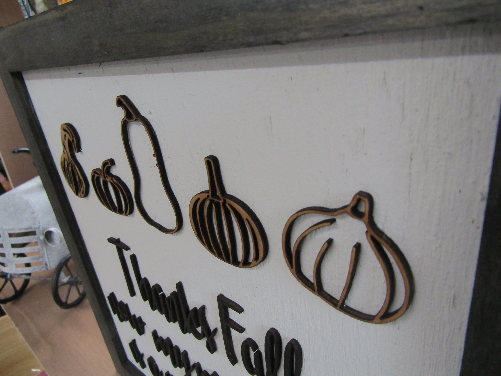 Thanks Fall Goofy Muffin Top Pumpkin Roll Pumpkins Gourds Autumn Handmade Decor Wall Hanging Funny Sarcastic Joke Seasonal Wooden Sign