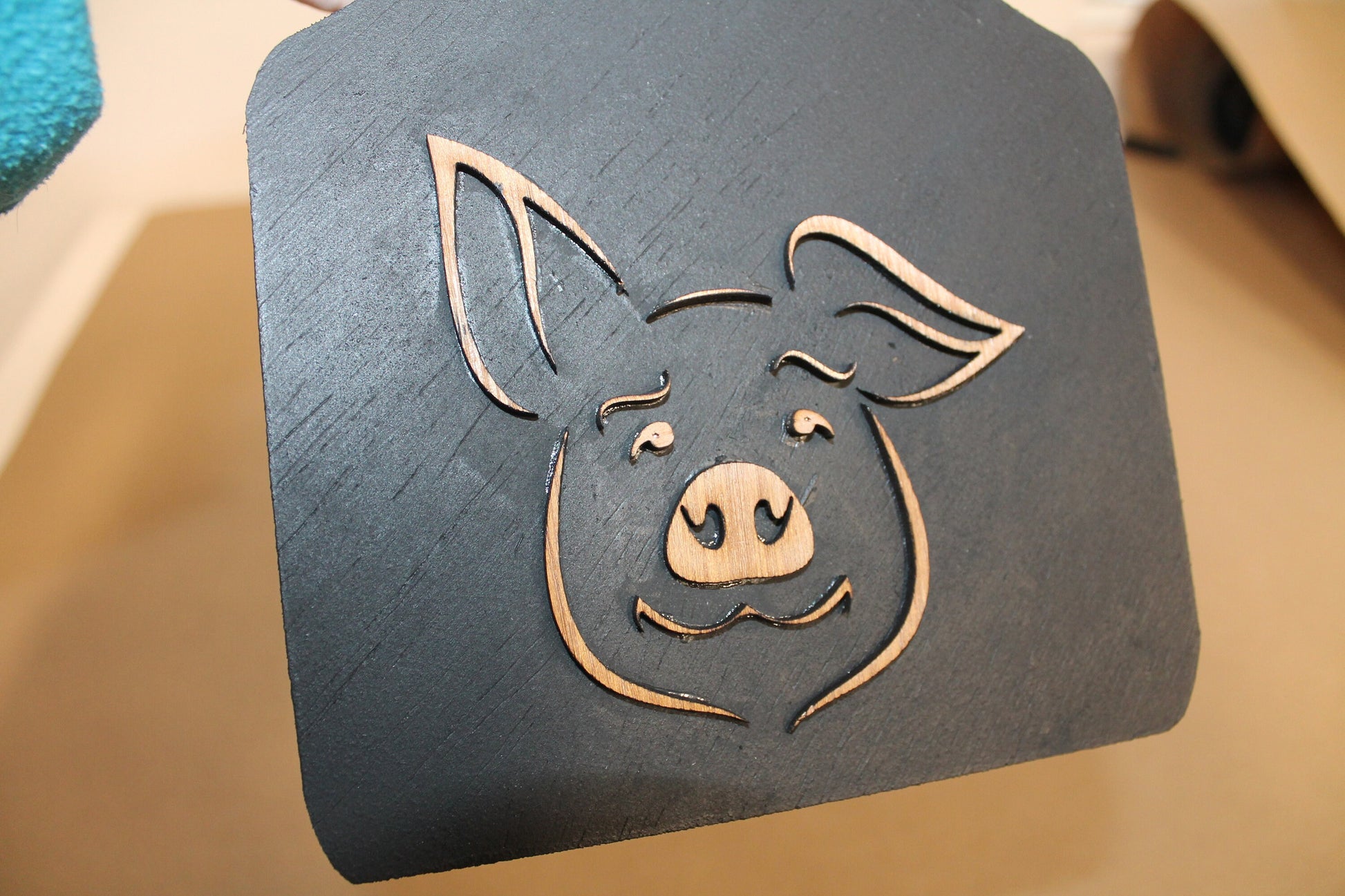 Pig Swine Farm Animal Wooden Ear Tag Teir Tray Decor Farmhouse Decor Wood Small Rustic Country Style Decoration Livestock Kitchen