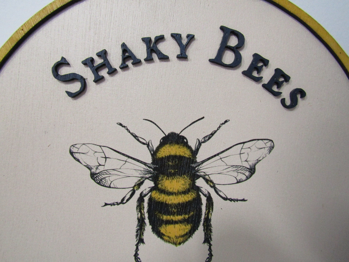 Custom Sign Round Brewing Co Business Commerical Signage Bumble Bee Beer Eatery Store Front Entrance Made to Order Logo Wooden Handmade