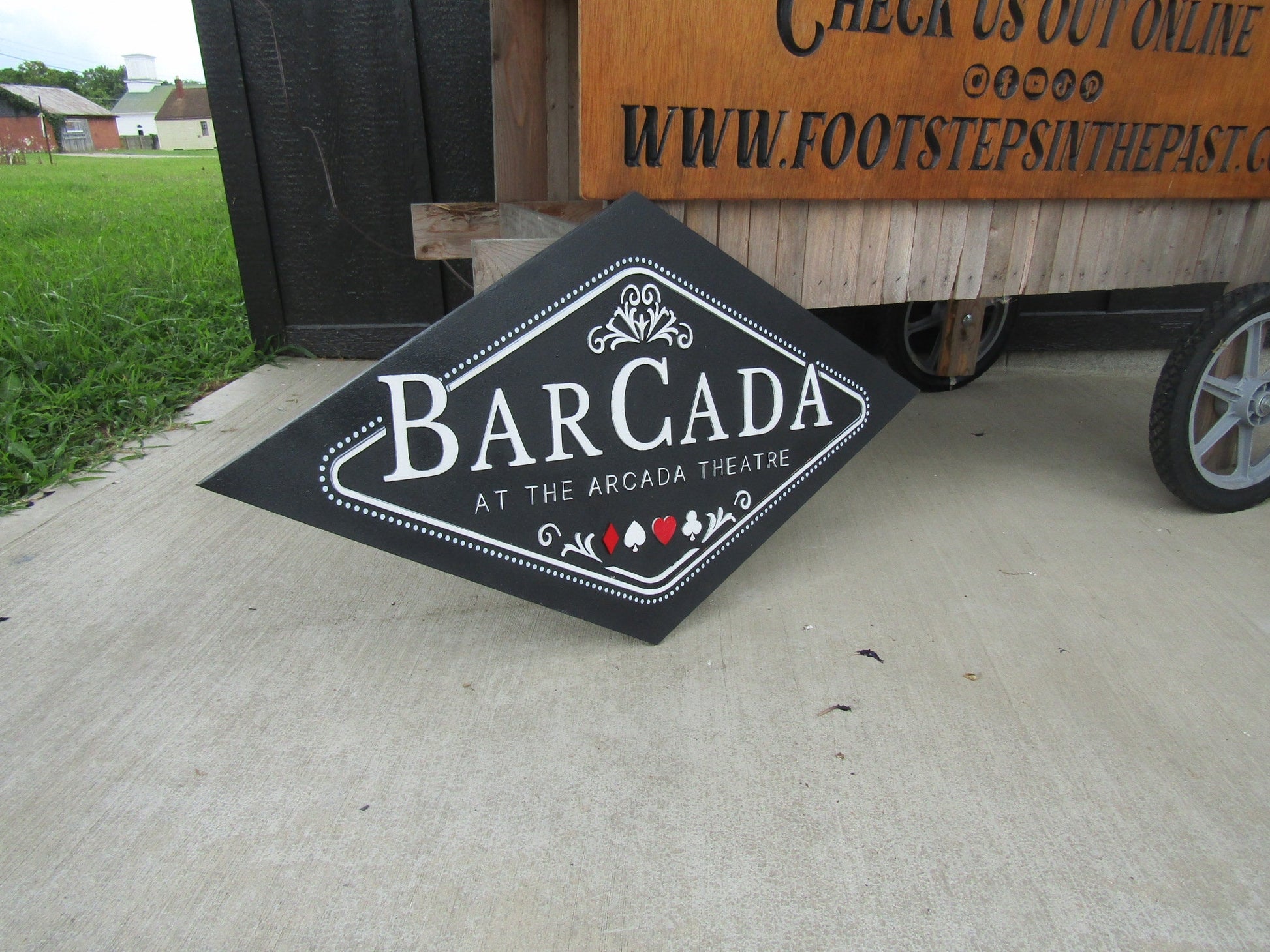 Custom Bar Sign Contoured Business Commerical Signage Theater Vintage Boardwalk Cards Made to Order Store Front Logo Wooden Handmade