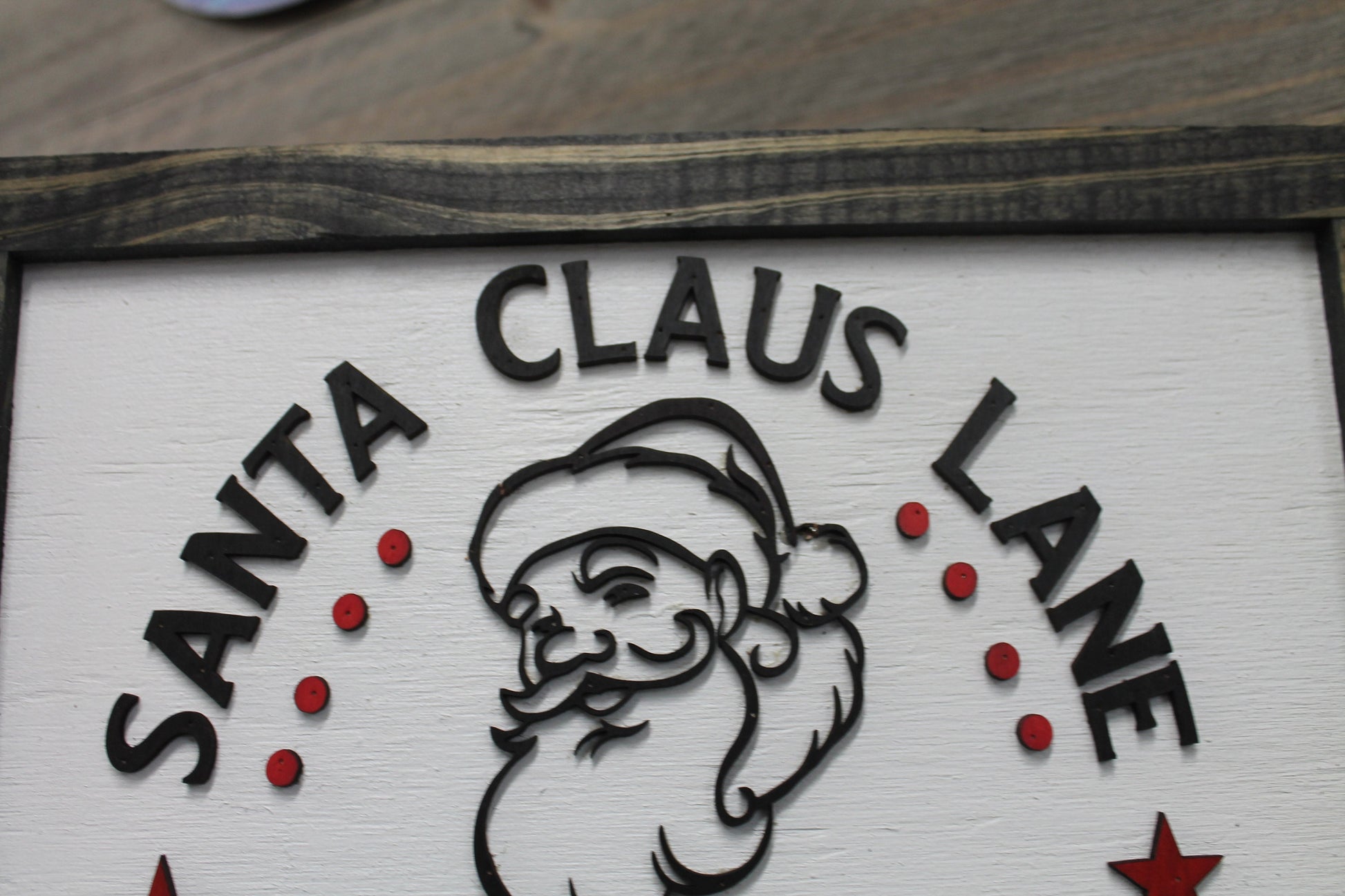 Santa Claus Lane Bed and Breakfast Cute Handmade Christmas Decor Handmade Kris Kringle Old Fashioned Style Home Decor Wooden Wall Hanging