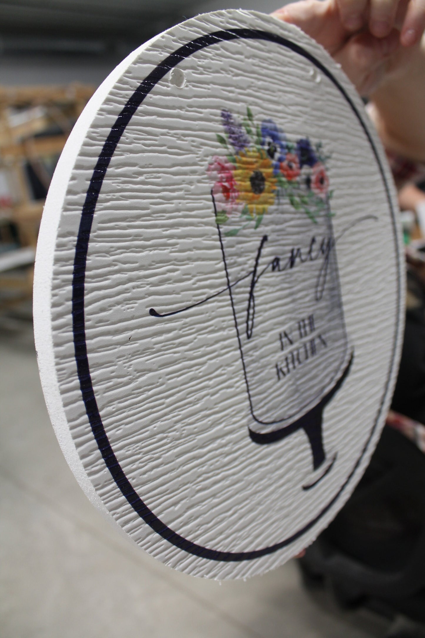 Fancy Cake Sign PVC Weatherproof Waterproof Print In Color Minimalist Sign Cake Pretty Floral Custom Logo Flat Surface Door Hanger Business