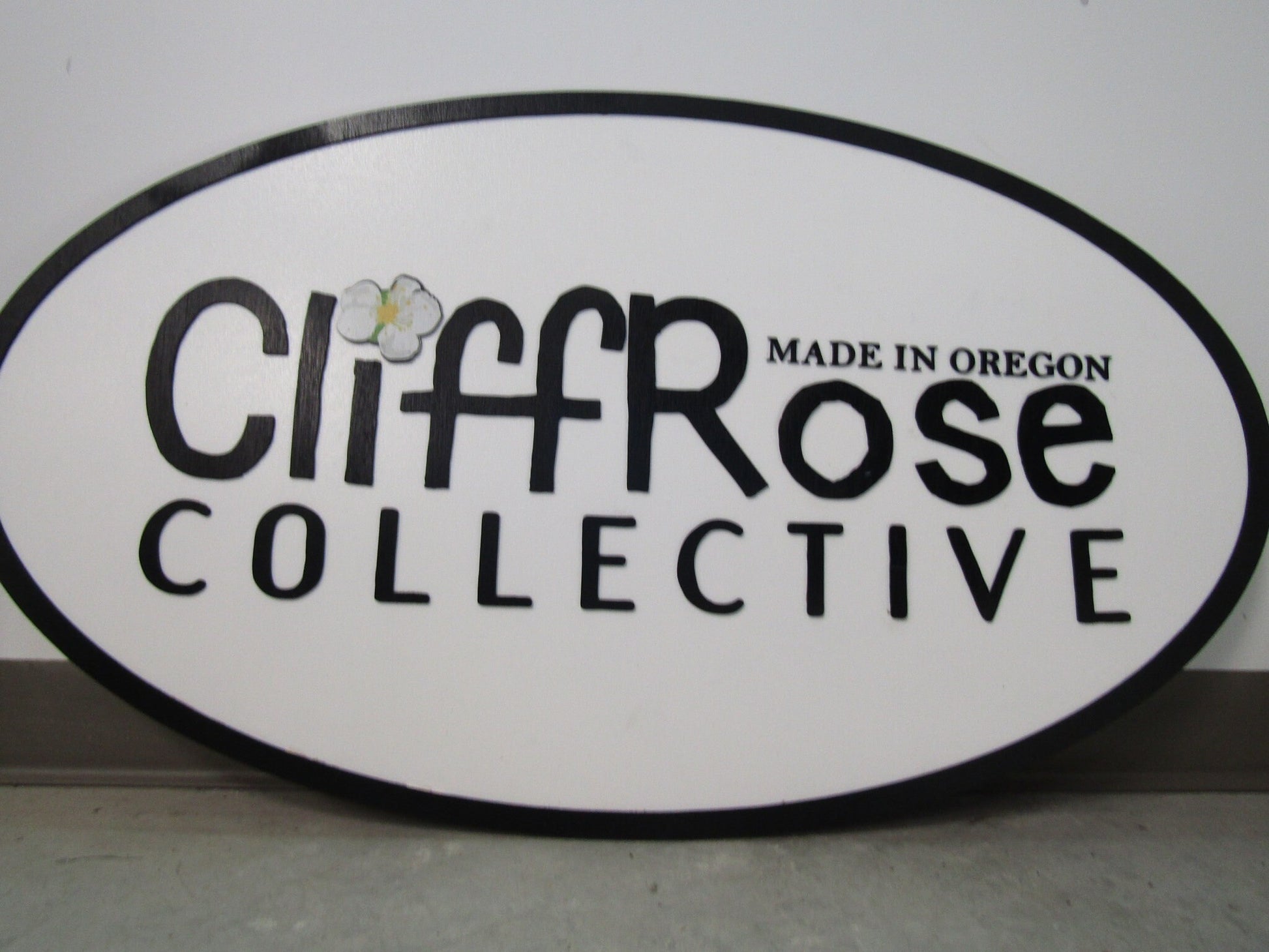 Business Sign Oval 3D Large Custom Collective Signage Indoor Outdoor Your Logo Rose Laser Cut Wooden Sign Commerical Signage Store Front