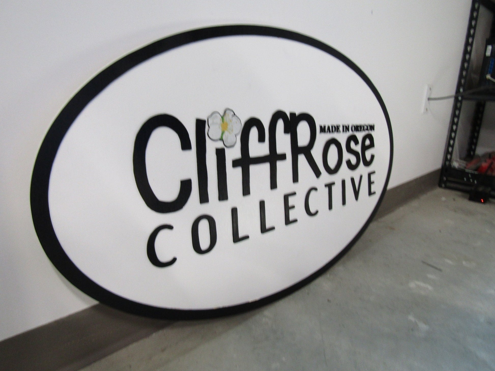 Business Sign Oval 3D Large Custom Collective Signage Indoor Outdoor Your Logo Rose Laser Cut Wooden Sign Commerical Signage Store Front