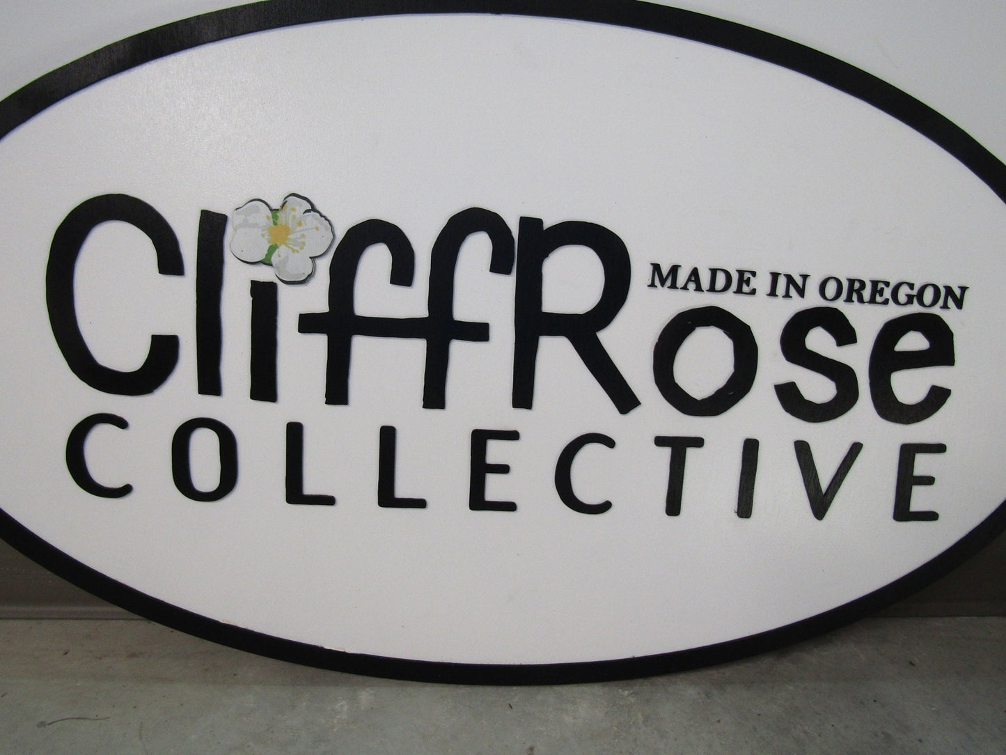 Business Sign Oval 3D Large Custom Collective Signage Indoor Outdoor Your Logo Rose Laser Cut Wooden Sign Commerical Signage Store Front