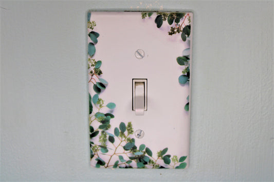 vining houseplants greenery eucalyptus plants light switch plate cover printed durable green decor unique custom piece