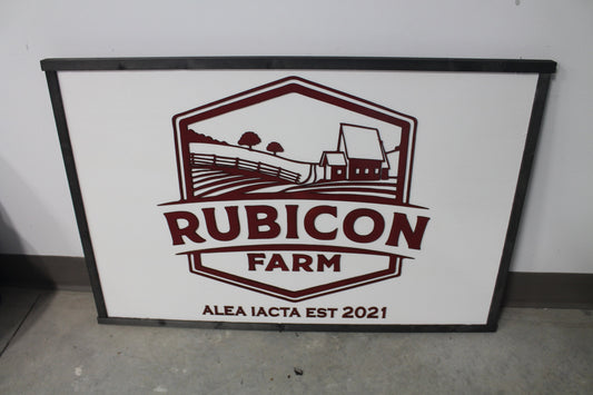 Custom Business Sign Rectangle 3D Large Custom Farm Homestead Family Company Indoor Outdoor Farmer Logo Laser Cut Wood Sign Barn Farm