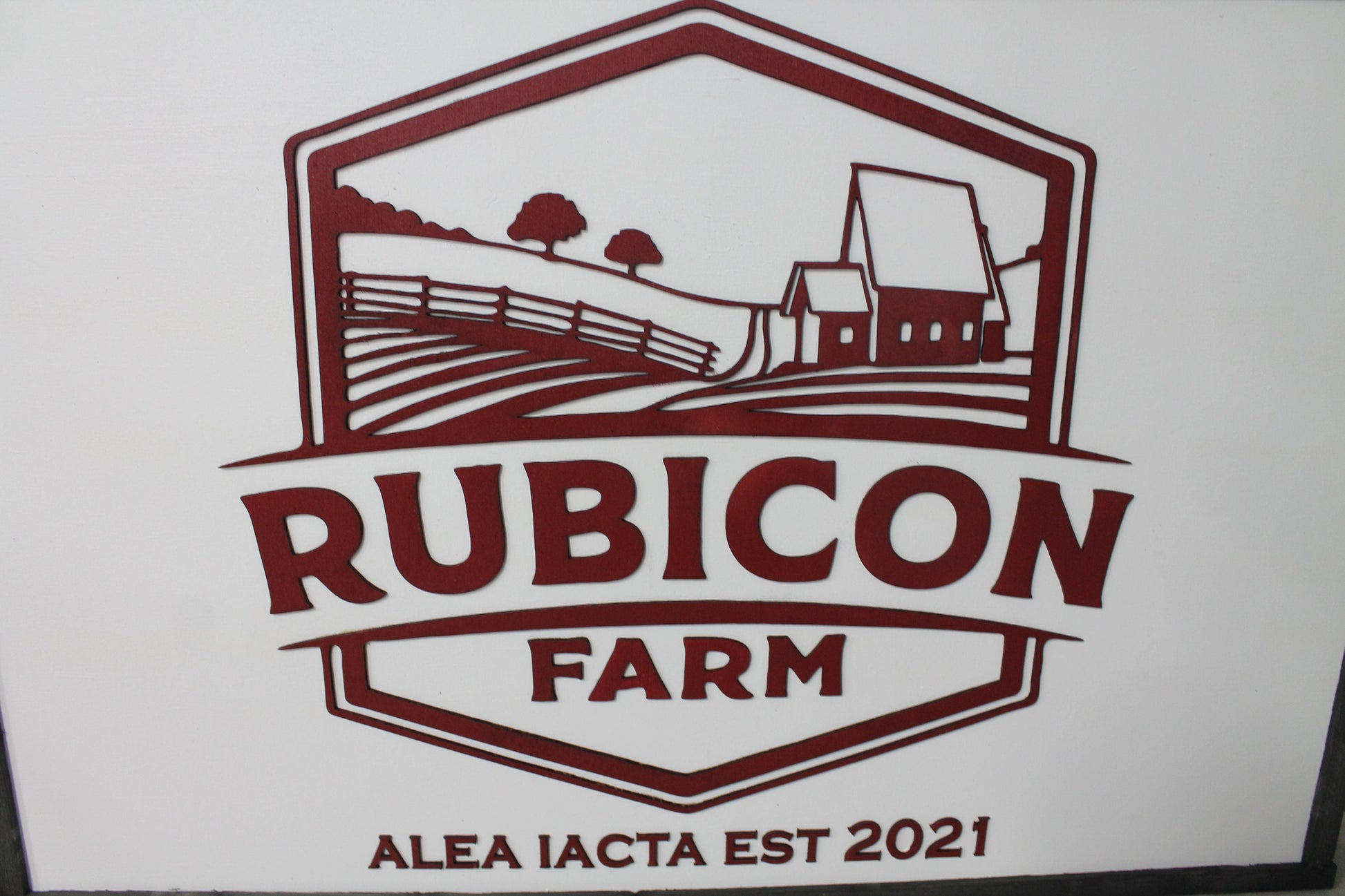 Custom Business Sign Rectangle 3D Large Custom Farm Homestead Family Company Indoor Outdoor Farmer Logo Laser Cut Wood Sign Barn Farm